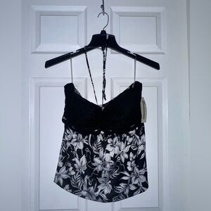 Black and White Floral Camisole